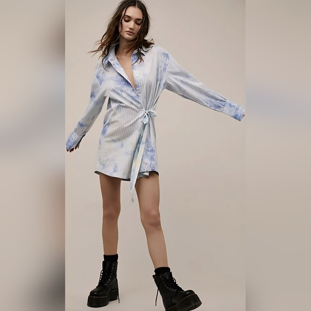 Free People Nola Wrap Shirtdress